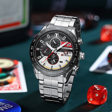 Fashion Stainless Steel Band Chronograph Quartz Wristwatches for Men  -  GeraldBlack.com