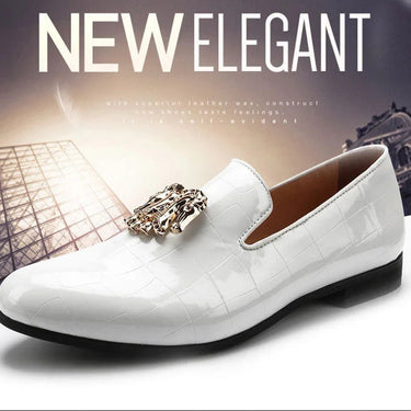 Fashion Stone Finish Leather Men Loafers And Gold Constellation Buckle Birthday Party And Wedding Shoes  -  GeraldBlack.com