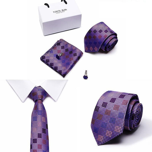 Fashion Striped Pattern 8cm Gravata Neckties Gift Box Set for Men Homens - SolaceConnect.com