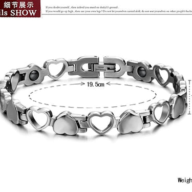 Fashion Therapy Bracelet Men Health Magnetic Stainless Steel Womens Mens Bracelets Heart Shaped Couples Wristbands Jewelry Gift  -  GeraldBlack.com
