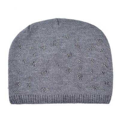 Fashion Thick Warm Beanie Hats with Rhinestone for Women - SolaceConnect.com