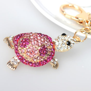 Fashion Tortoise Rhinestone Crystal Purse Bag Key Ring Chain Original Gift - SolaceConnect.com