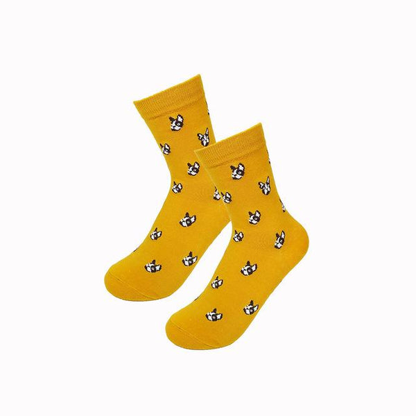 Fashion Unisex Casual Colorful Neutral Red Fox Dog Cotton Socks - SolaceConnect.com