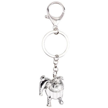 Fashion Unisex Metal Enamel Charm Pug Bulldog Keychain Pendant Jewelry <br> - SolaceConnect.com