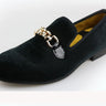 Fashion Velvet Men Gold Chain Buckle Loafers Wedding Party Shoes  -  GeraldBlack.com