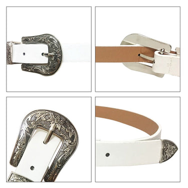 Fashion Vintage Designer Double Pin Buckle Leather Belts for Women  -  GeraldBlack.com