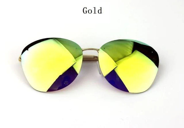 Fashion Vintage Rimless Designer Sunglasses with Coating for Women - SolaceConnect.com