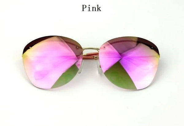 Fashion Vintage Rimless Designer Sunglasses with Coating for Women - SolaceConnect.com