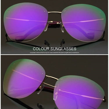 Fashion Vintage Rimless Designer Sunglasses with Coating for Women  -  GeraldBlack.com