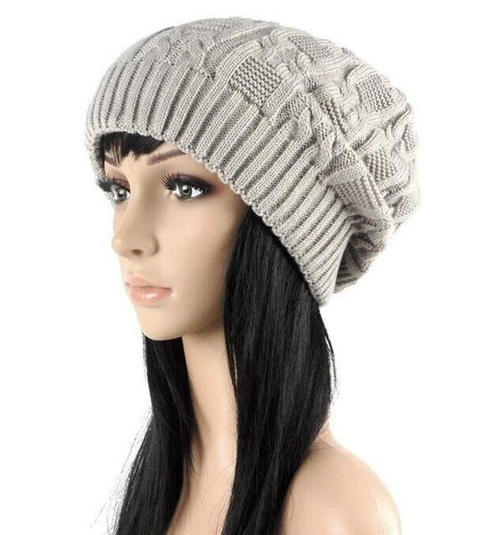 Fashion Warm Autumn Winter Knitted Stripes Double-Deck Unisex Hat - SolaceConnect.com