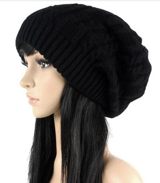 Fashion Warm Autumn Winter Knitted Stripes Double-Deck Unisex Hat - SolaceConnect.com