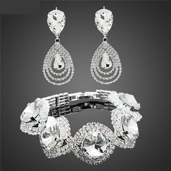 Fashion Wedding Bridal Rhinestone Austrian Crystal Jewelry Sets for Women - SolaceConnect.com