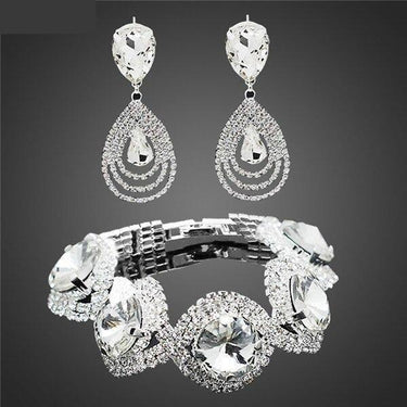 Fashion Wedding Bridal Rhinestone Austrian Crystal Jewelry Sets for Women  -  GeraldBlack.com