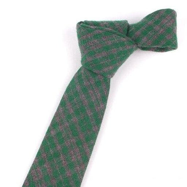 Fashion Wedding Casual Cotton Skinny Plaid Neck Tie for Men and Women - SolaceConnect.com