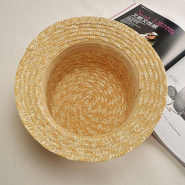 Fashion Wheat Panama Women's Straw Boater Sun Hats for Summer  -  GeraldBlack.com