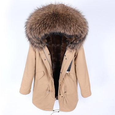 Fashion Women's Big Real Fox Fur Hooded Collar Thick Warm Winter Parka  -  GeraldBlack.com