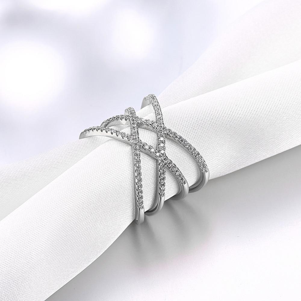 Fashion Women's Cross Shaped Multilayer Rings with Zirconia Crystal  -  GeraldBlack.com