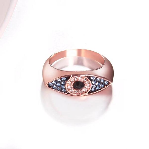 Fashion Women's Dazzling Blue Evil Eyes Rings for Wedding Party - SolaceConnect.com