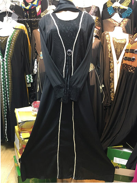 Dubai Abaya Middle East Robe Ramadan clothes diamond Kaftan Jibab Islamic Muslim Dress for women - SolaceConnect.com