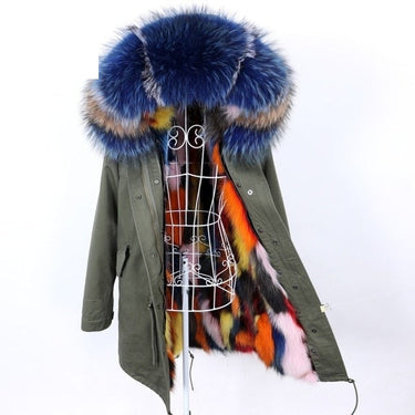 Fashion Women's Fur Coat Jacket with Removable Natural Fur Lining  -  GeraldBlack.com