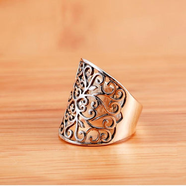 Fashion Women's Hollow Flower Designed Real 925 Solid Sterling Silver Ring - SolaceConnect.com