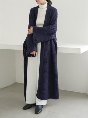 Fashion Women's Long Mid-calf Open Stitch Long Sleeve Sweater Dresses - SolaceConnect.com