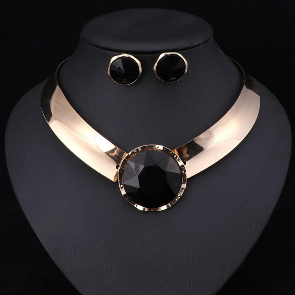 Fashion Women's Party Wedding Statement Necklace Earrings Jewelry Sets - SolaceConnect.com