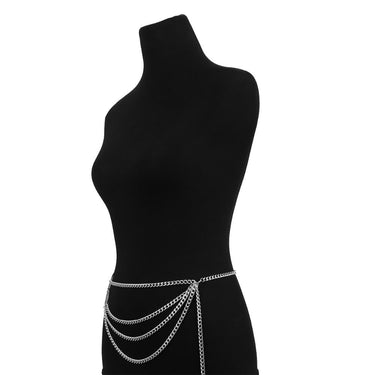 Fashion Long Tassel Belt Multilayer Chain Dress Belt Silver Golden Women's Ladies Waist Chain - SolaceConnect.com