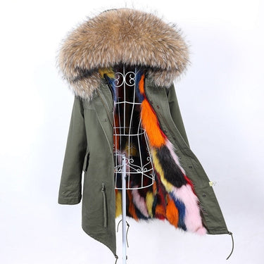 Fashion Women's Winter Hooded Coat Jacket with Removable Real Fox Fur Lining  -  GeraldBlack.com