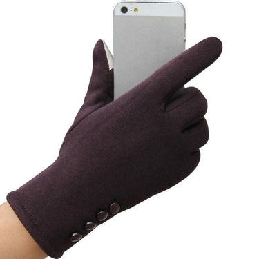 Fashion Women's Winter Solid Cotton Outdoor Warm Full Finger Gloves - SolaceConnect.com