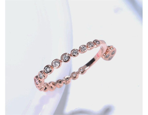 Fashionable Jewelry Women's Gold Crystal CZ Small Heart Pendant Ring - SolaceConnect.com