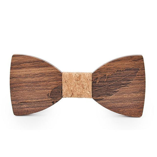 Feather Carved Butterfly Shape Wooden Bowknots for Men Wedding Suits - SolaceConnect.com