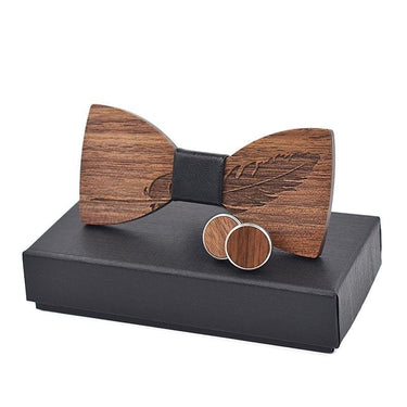 Feather Carved Butterfly Shape Wooden Bowknots for Men Wedding Suits  -  GeraldBlack.com