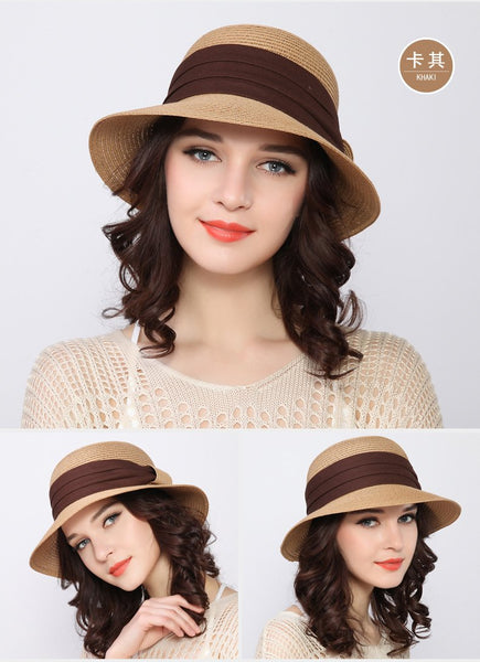 Female Casual Summer Travel Folding Straw Beach Sun Cap Arrival - SolaceConnect.com