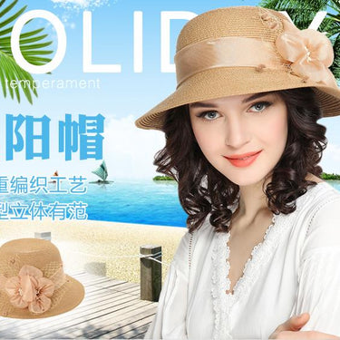 Female Students Summer Folding Straw Beach Sunscreen Cap Arrival - SolaceConnect.com