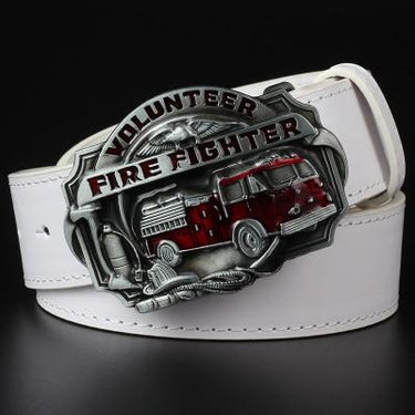 Firefighter Profession Fire Truck Fire Dept Badge Fire Brigade Buckle Belt - SolaceConnect.com