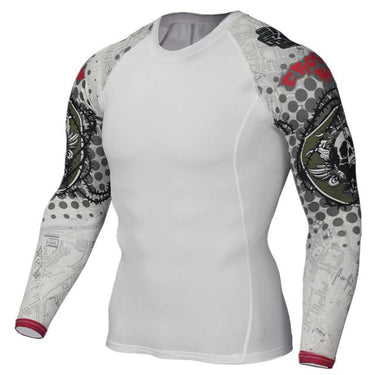 Fitness Fashion 3D Wolf Printed Long Sleeve Palace Compression T-Shirt - SolaceConnect.com