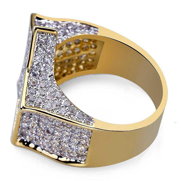 Five Pointed Star Micro Zircon Iced Out Hip Hop Fashion Unisex Ring - SolaceConnect.com