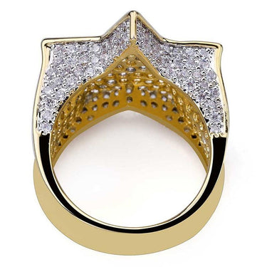Five Pointed Star Micro Zircon Iced Out Hip Hop Fashion Unisex Ring  -  GeraldBlack.com