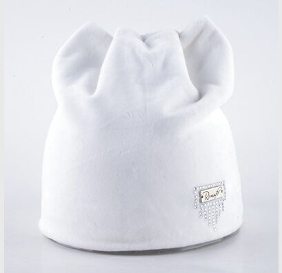 Flannel Orecchiette Cute Beanie Winter Warmer Solid Cap for Women - SolaceConnect.com