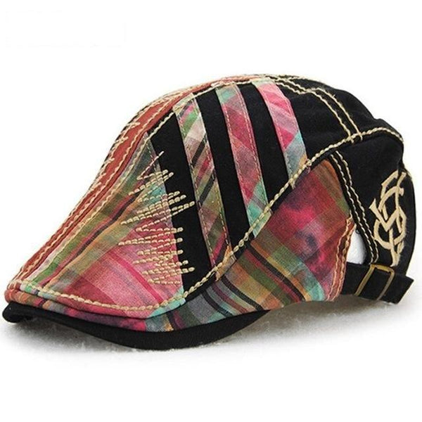 Flat Patchworked Beret Gorras Planas Visor Hat Caps for Men & Women - SolaceConnect.com