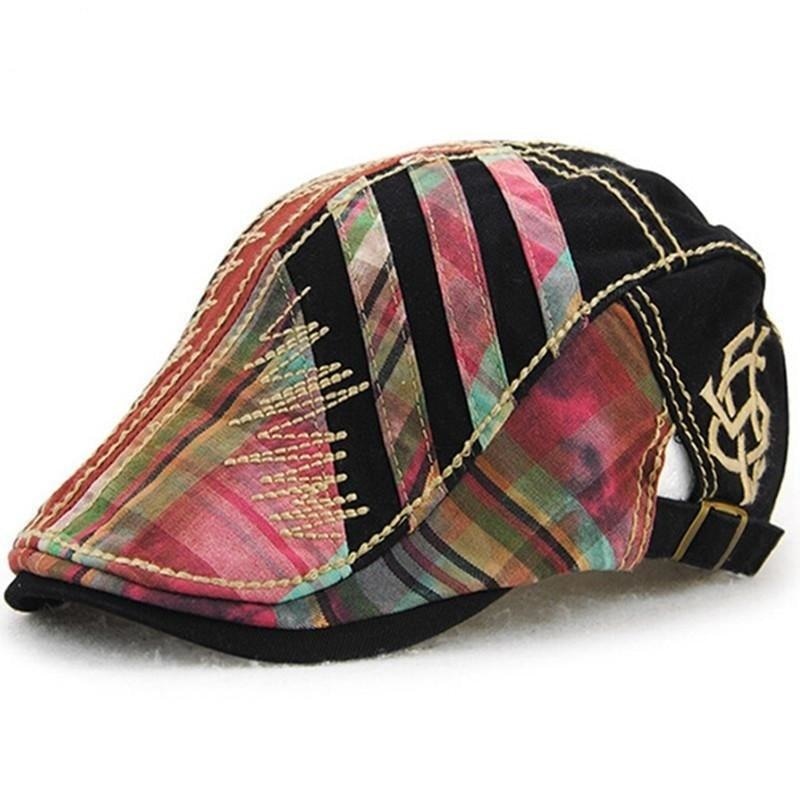 Flat Patchworked Beret Gorras Planas Visor Hat Caps for Men & Women  -  GeraldBlack.com