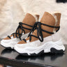 Flat Platform Winter Ankle Boots Leisure Lace Up Snow Botas Women Shearling Fur Warm Botines Mujer Comfortable Shoes  -  GeraldBlack.com