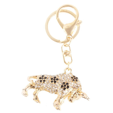 Flowers Cattle Cow Crystal Charm Pendant Purse Bag Car Party Key Ring Chain  -  GeraldBlack.com