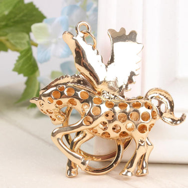 Flying Wing Horse Crystal Pendant Key Chain for Car and Handbag - SolaceConnect.com