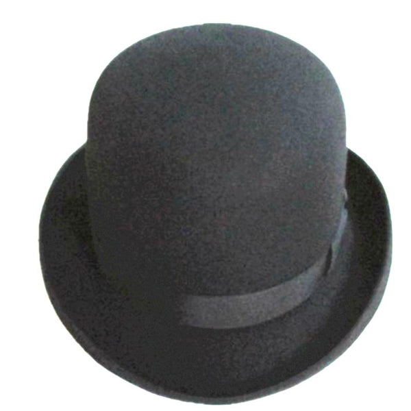Formal Fashion Wool Bowler Black Derby Felt Hat without Feather - SolaceConnect.com
