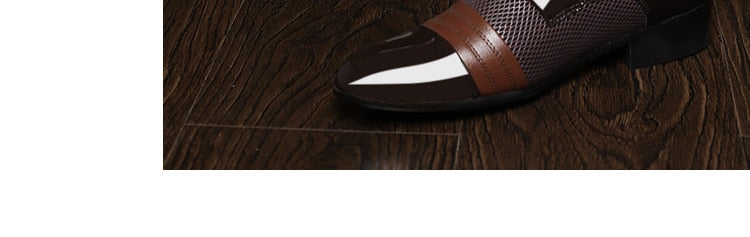 Formal Wedding Brown Classic Leather Slip-On Oxford Dress Shoes for Men  -  GeraldBlack.com