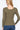 French Olive Color Long Sleeve V-neck Front Knotted Sweater - SolaceConnect.com