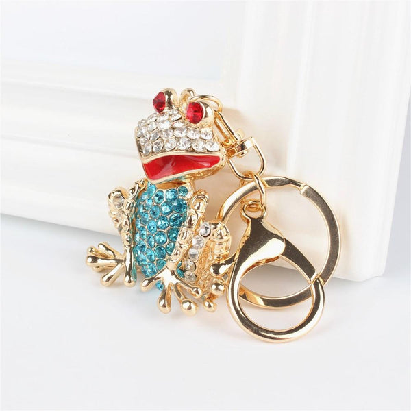 Frog Rhinestone Crystal Charm Purse Pendant & Accessories Key Chain - SolaceConnect.com