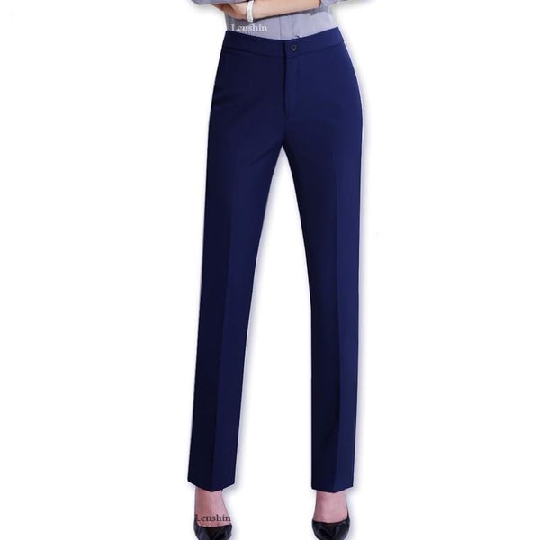 Full Length Professional Business Formal Work Wear Slim Pants for Women - SolaceConnect.com